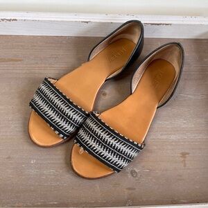 J. Crew Morgan Woven Sandals Sz 6.5 Slip-on Boho Casual Leather/Woven
